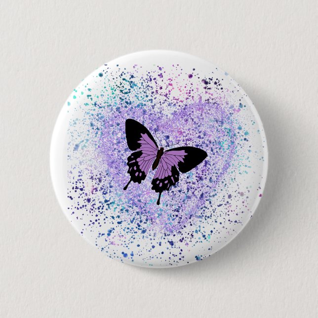 Mariposa Morada y Botón de Pintura (Anverso)