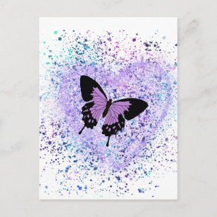 Mariposa Morada y Tarjeta de Pintura