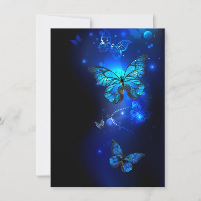 Mariposa Morpho en fondo oscuro (Anverso)