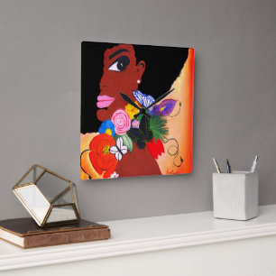 Mariposa negra - Reloj de pared