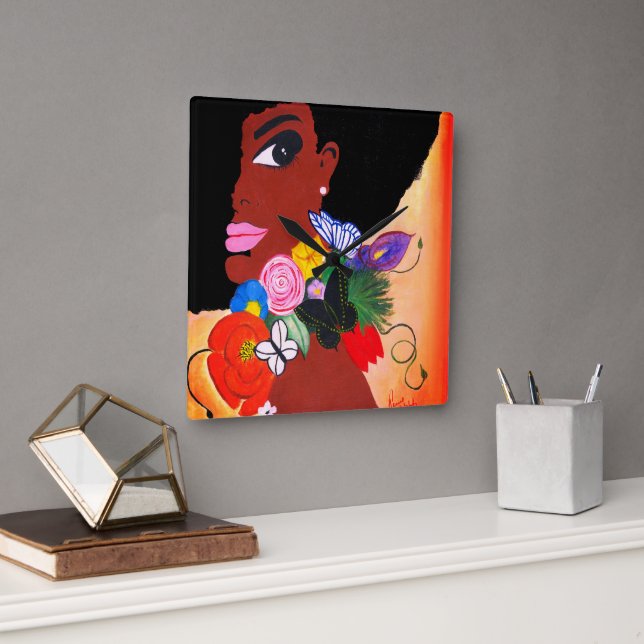 Mariposa negra - Reloj de pared (Oficina)