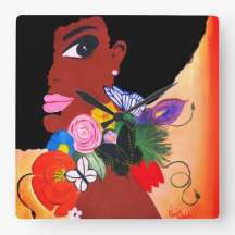 Mariposa negra - Reloj de pared