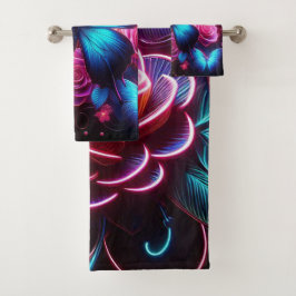 Mariposa Neon y Rosas