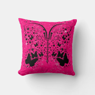 Mariposa parachoques almohada rosa brillante