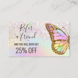 mariposa pastel remite una tarjeta de visita de un