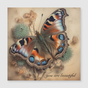 Mariposa Pavo Real Azul Estética Nombre Personaliz