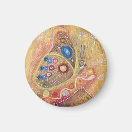 Mariposa pequeña, imán redondo de 1¼ pulgadas