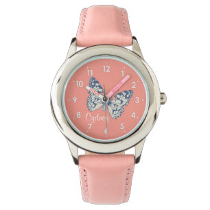 Mariposa pintada dama nombre numerado chicas reloj