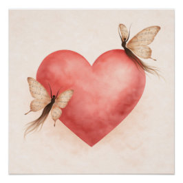 Mariposa Poética Forma - Póster de Corazón