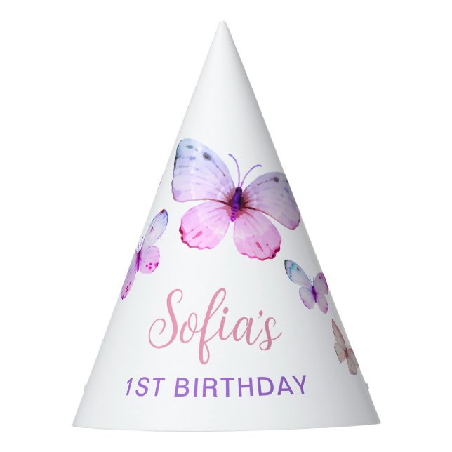 Mariposa Primer Chica de cumpleaños Primer Gorra F (Anverso)