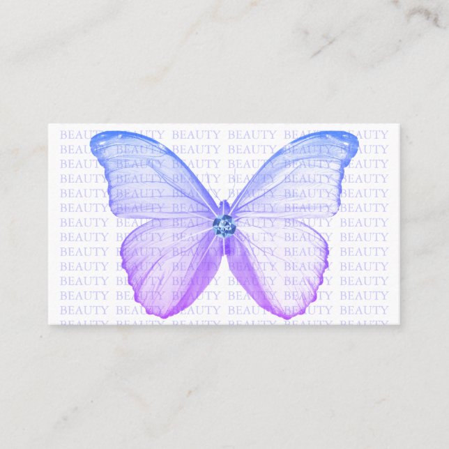 Mariposa púrpura azul de la tarjeta de visita de (Anverso)