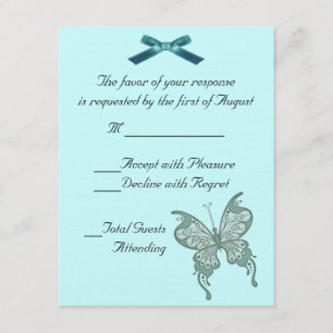 Mariposa que casa la tarjeta de RSVP