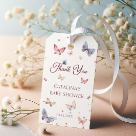 Mariposa quiere etiqueta rosa Baby Shower Favor
