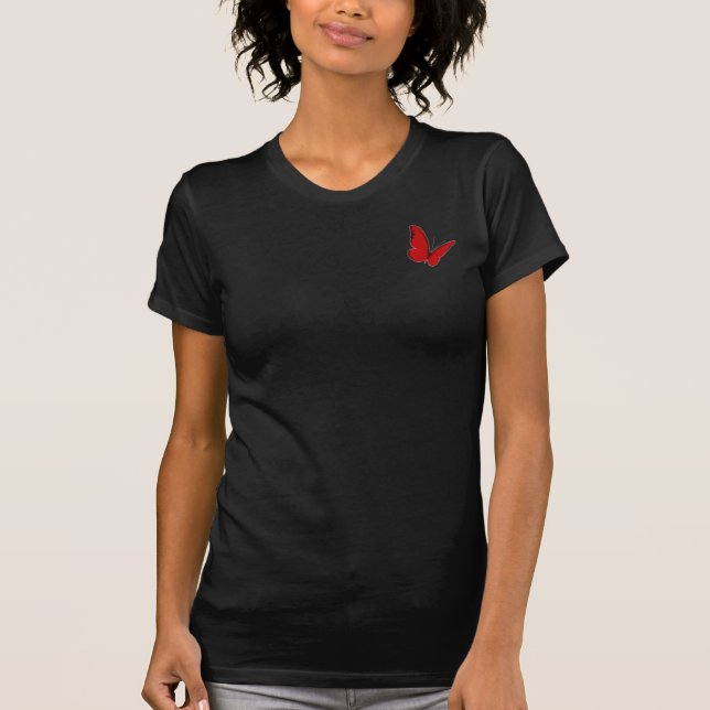 Mariposa roja en camiseta (Anverso)