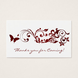 Mariposa roja, gracias tarjetas para Boda