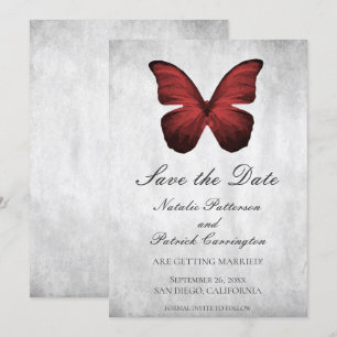 Mariposa roja Guardar la invitación de fecha