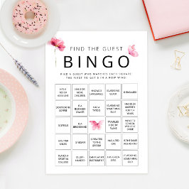 Mariposa Rosa Encuentra La Tarjeta De Juego De Bin