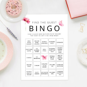 Mariposa Rosa Encuentra La Tarjeta De Juego De Bin