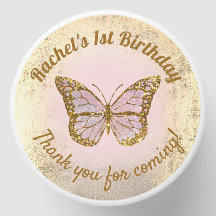 Mariposa rosa gracias por venir