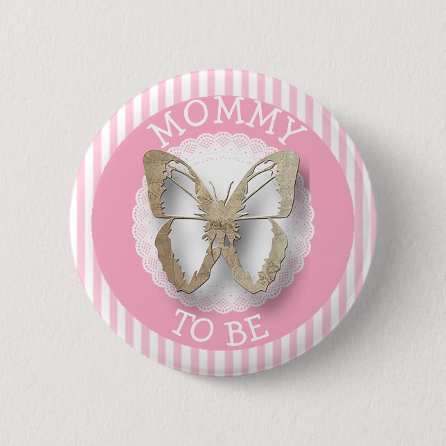 Mariposa rosa mami para ser un botón de ducha de b (Anverso)