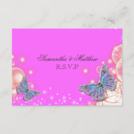 Mariposa rosa púrpura azul boda rsvp