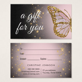 mariposa rosa sobre tarjeta de regalo de diseño ne