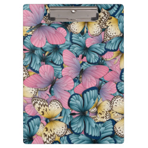 Mariposa rosa y azul Hive   Portapapeles de maripo