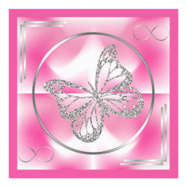Mariposa rosa y plateada y Rótulo infinito | Foto