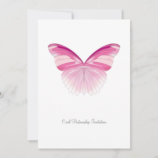 Mariposa rosada - invitación civil de la sociedad (Anverso)