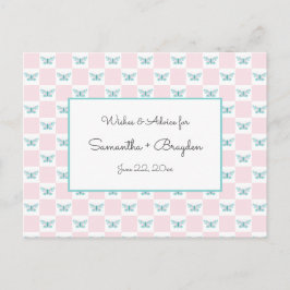 Mariposa rosada + puntos Tarjetas Baby Shower Adva