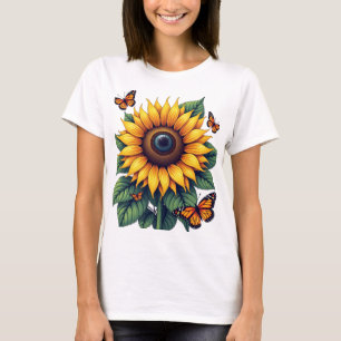 Mariposa Sunflower Bloom Naturaleza camiseta para