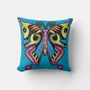 Mariposa tirada almohada de dos caras colores deco