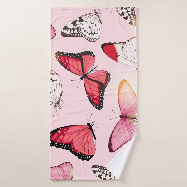Mariposa tropical detallada: patrón de cosecha (Toalla de baño)