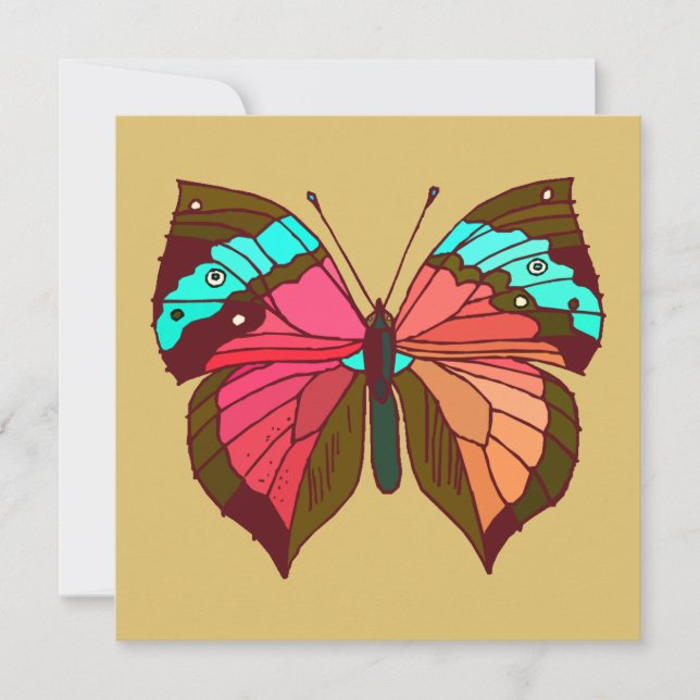 Mariposa turquesa a rayas (Anverso)