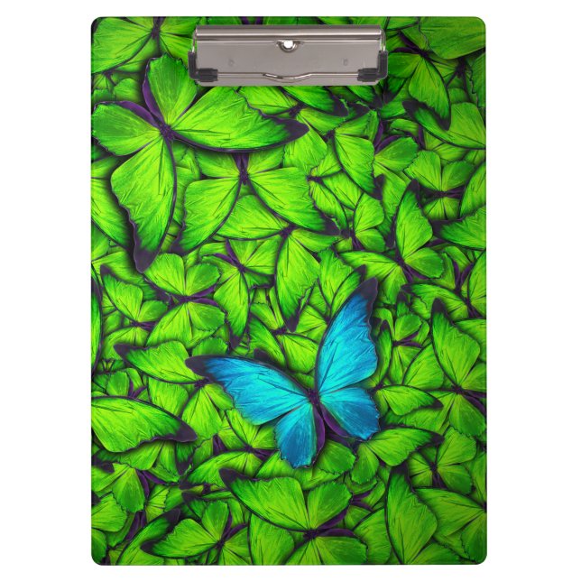 Mariposa Verde Azul Hija | Portapapeles de maripos (Anverso)