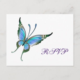 Mariposa verde azulada RSVP cualquier fondo del