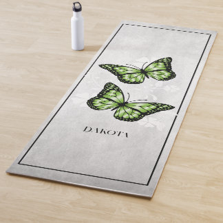 Mariposa Verde Floral Yoga Mat