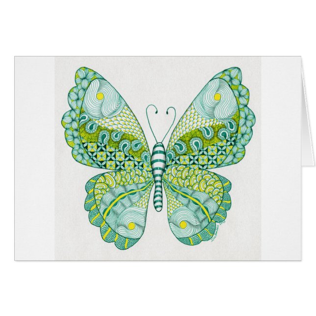 Mariposa verde y amarilla (Anverso (Horizontal))