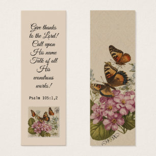 Mariposa Vintage Floral Elegante Biblia Verse