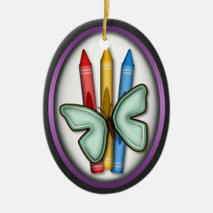 Mariposa y creyones - regalo para el ornamento del