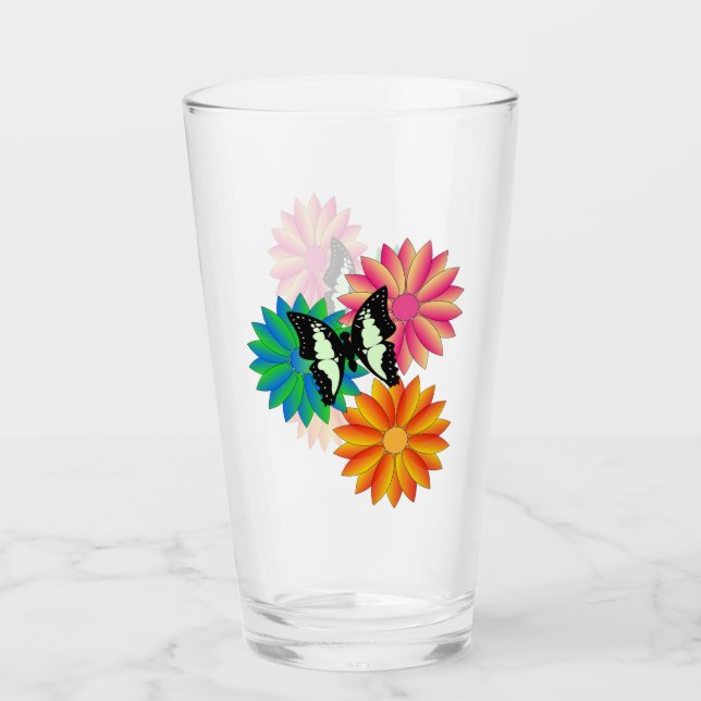 Mariposa y flores (Anverso)