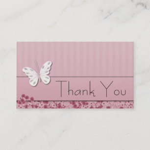 Mariposa y flores Gracias tarjeta de visita