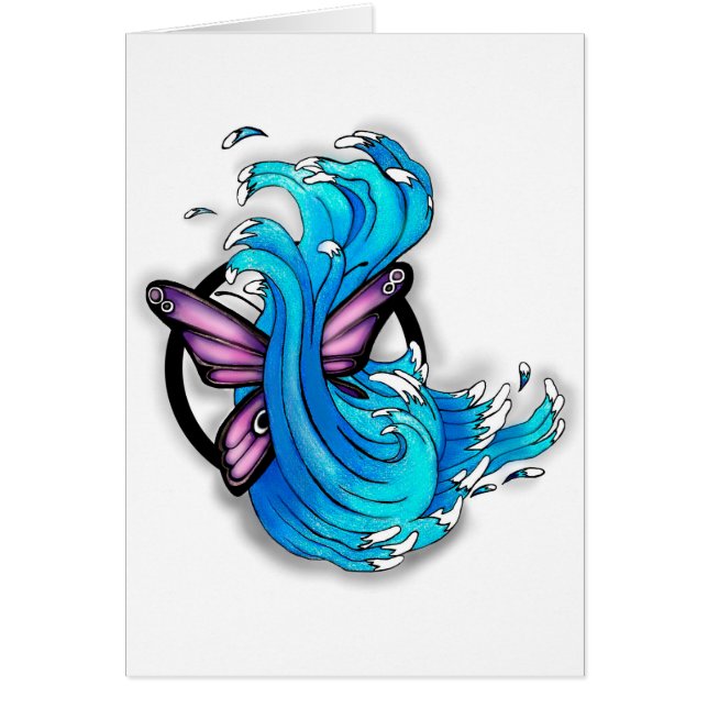 Mariposa y olas (Frente)