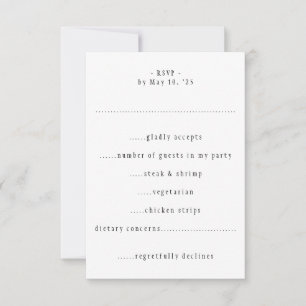 Mariposas alrededor de la tarjeta RSVP de boda