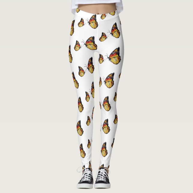 Mariposas amarillas Personalizados de arte Legging (Anverso)
