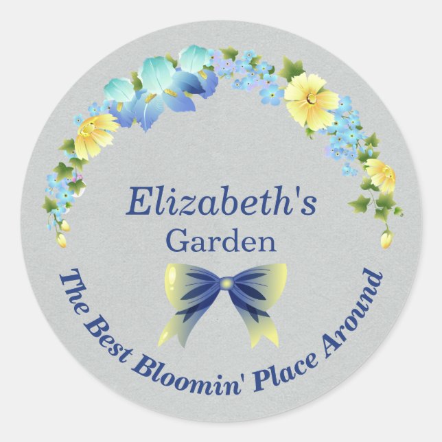 Mariposas amarillas y Pegatina de iris azul (Anverso)