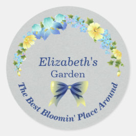 Mariposas amarillas y Pegatina de iris azul