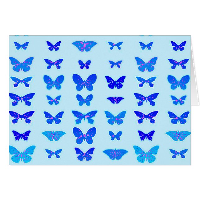 Mariposas, añil, fondo azul celeste (Anverso (Horizontal))