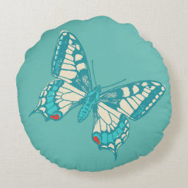 Mariposas aqua almohada beige rojo de lanzamiento 