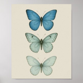 Mariposas azules en el parque - Arte natural vinta